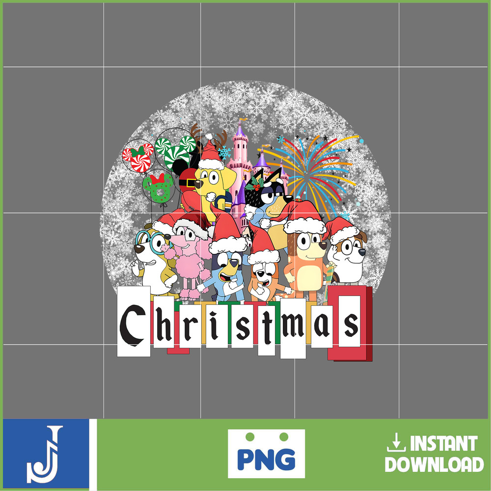 Christmas Family Shirt Design Png, Blue Dog Family Png, Christmas Cartoon Png, Instant Download (19).jpg