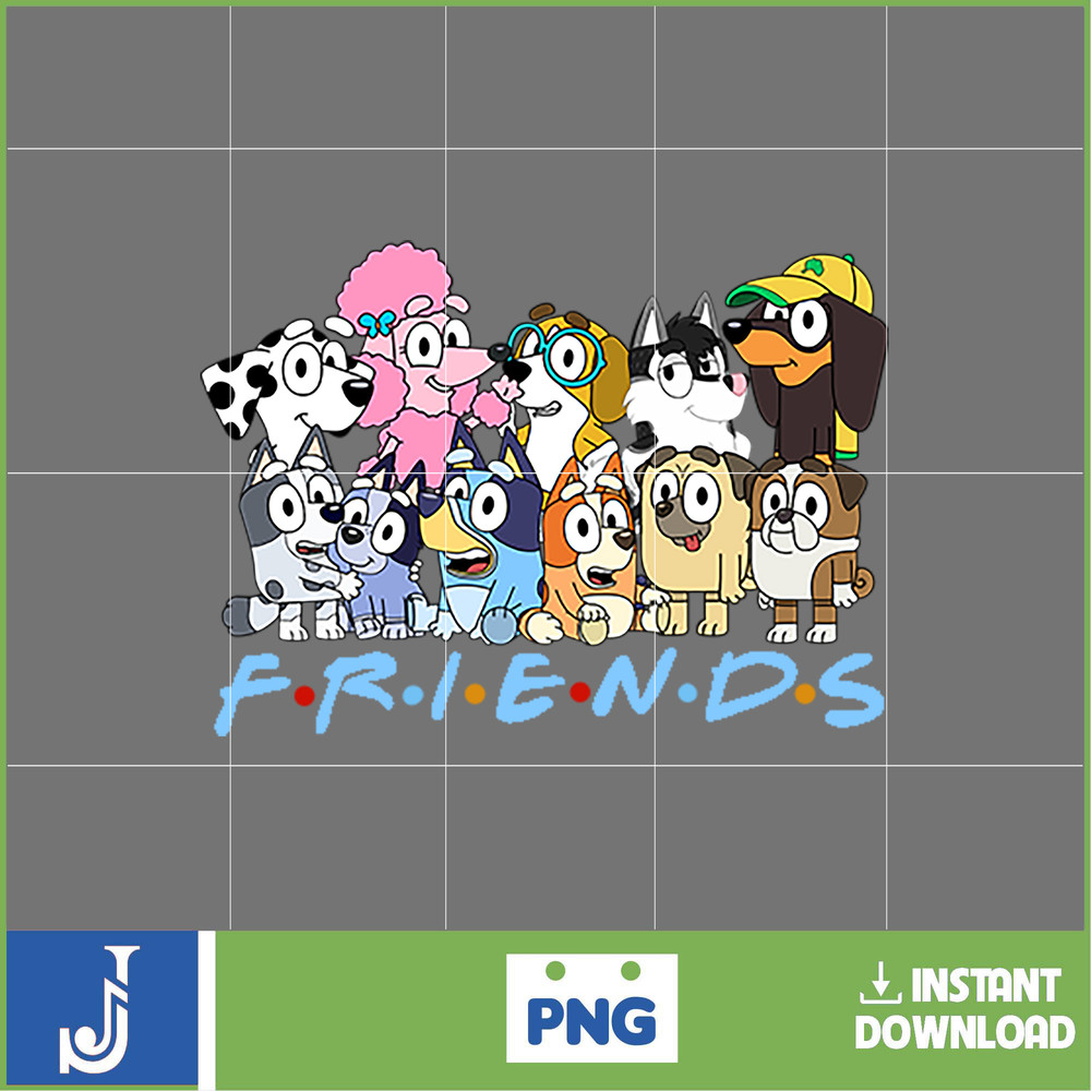 Bluey Christmas Png, Bluey Family Christmas Png, Christmas Magical Sublimation, Blue Dog Christmas Tree, Instant Download (9).jpg