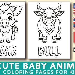 Cute Printable Baby Animals Coloring Pages For Kids