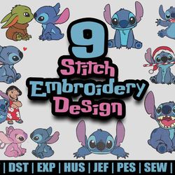 Character Stitch Embroidery Design, Character Embroidery Designs, Valentine Lilo embroidery file, stitch embroidery pattern - Instant File