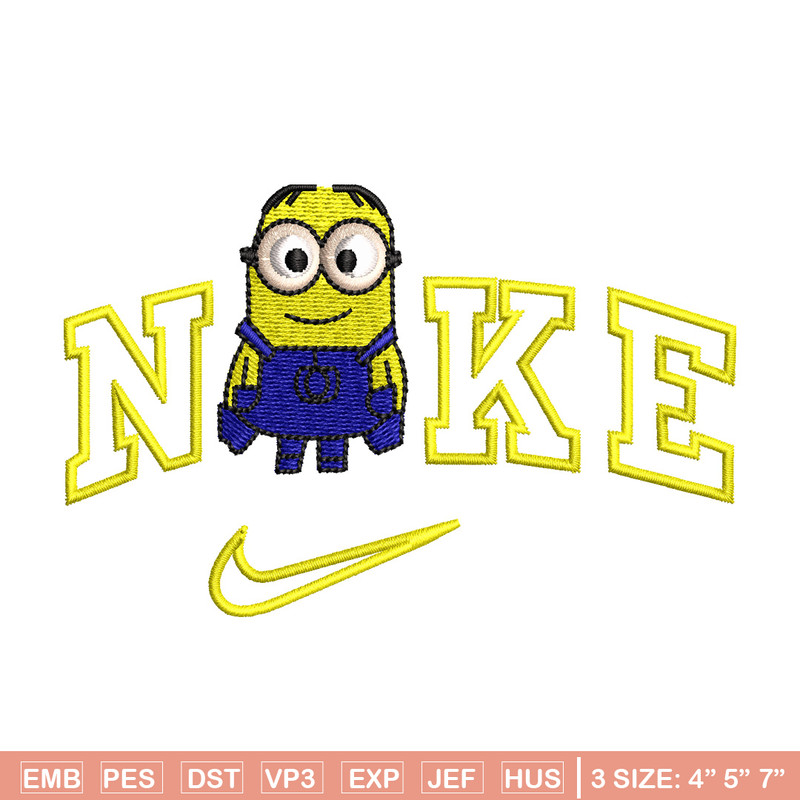Minion x nike embroidery design, Minion embroidery, Embroidery file, Embroidery shirt, Nike design, Digital download.jpg
