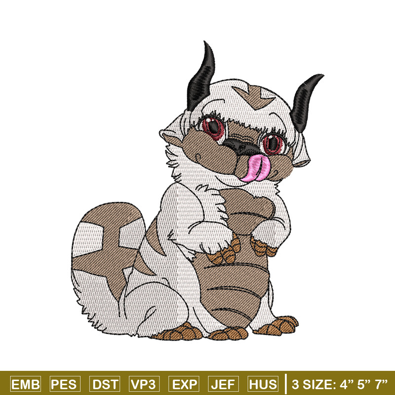 Appa Avatar embroidery design, Avatar embroidery, embroidery file, cartoon design, cartoon shirt, Digital download.jpg