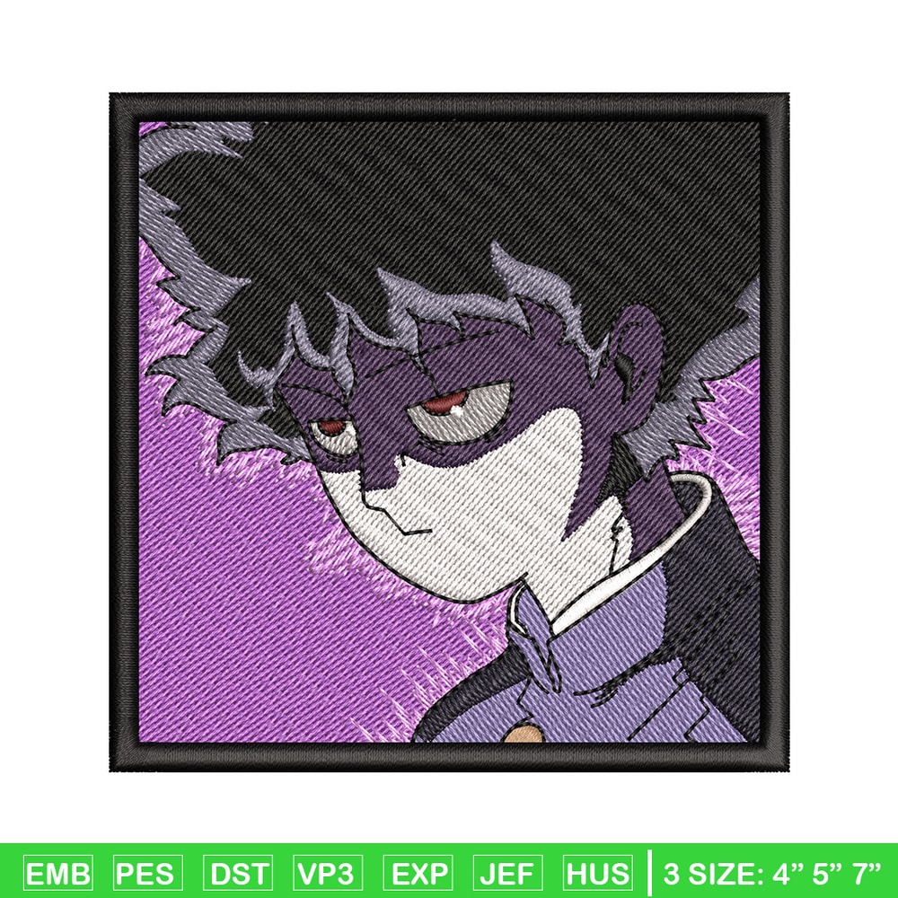 Mob 100 embroidery design, Mob psycho embroidery, Anime design, Embroidery shirt, Embroidery file, Digital download.jpg