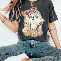 comfort colors retro halloween shirt, vintage ghost halloween shirt, retro fall shirt, fall shirt, halloween shirt, spoo