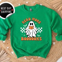 read more books spooky teacher shirt, cute spooky teacher sweatshirt, retro teacher halloween sweatshirt, fall teacher s
