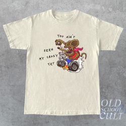 crazy rat vintage 90s graphic t-shirt, retro unisex race graphic shirt, vintage cartoon tee, funny shirt gift, nascar y2