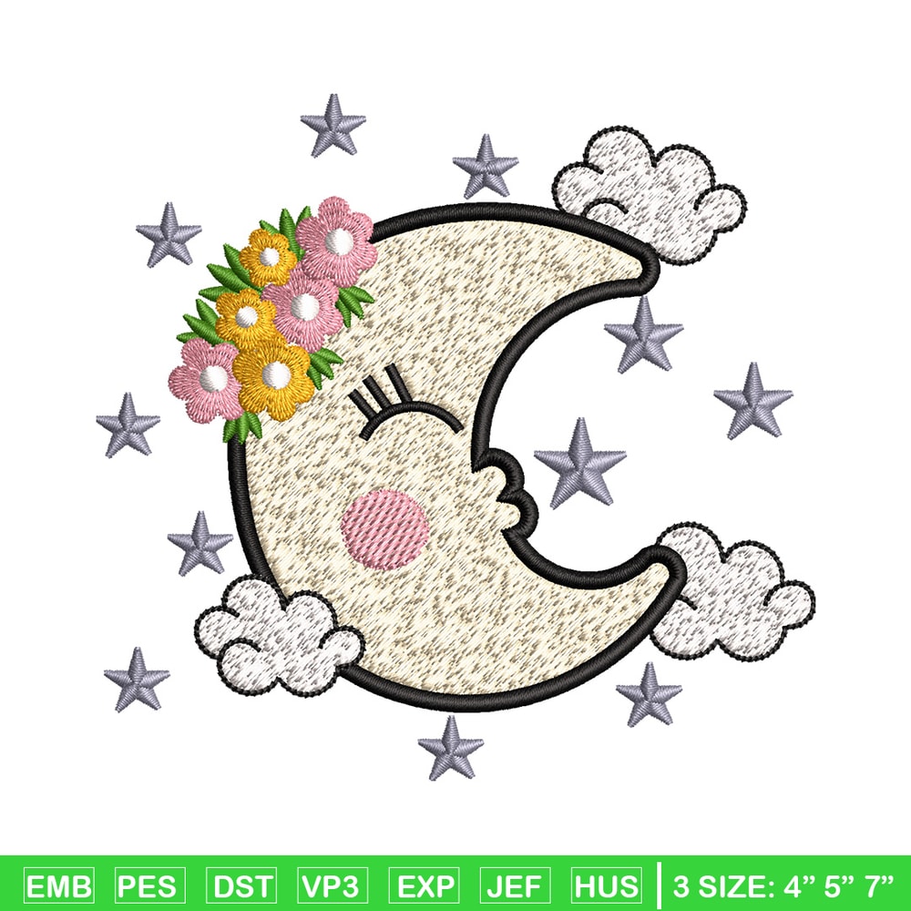 Moon cute embroidery design, Moon embroidery, Embroidery file, Embroidery shirt, Emb design, Digital download.jpg