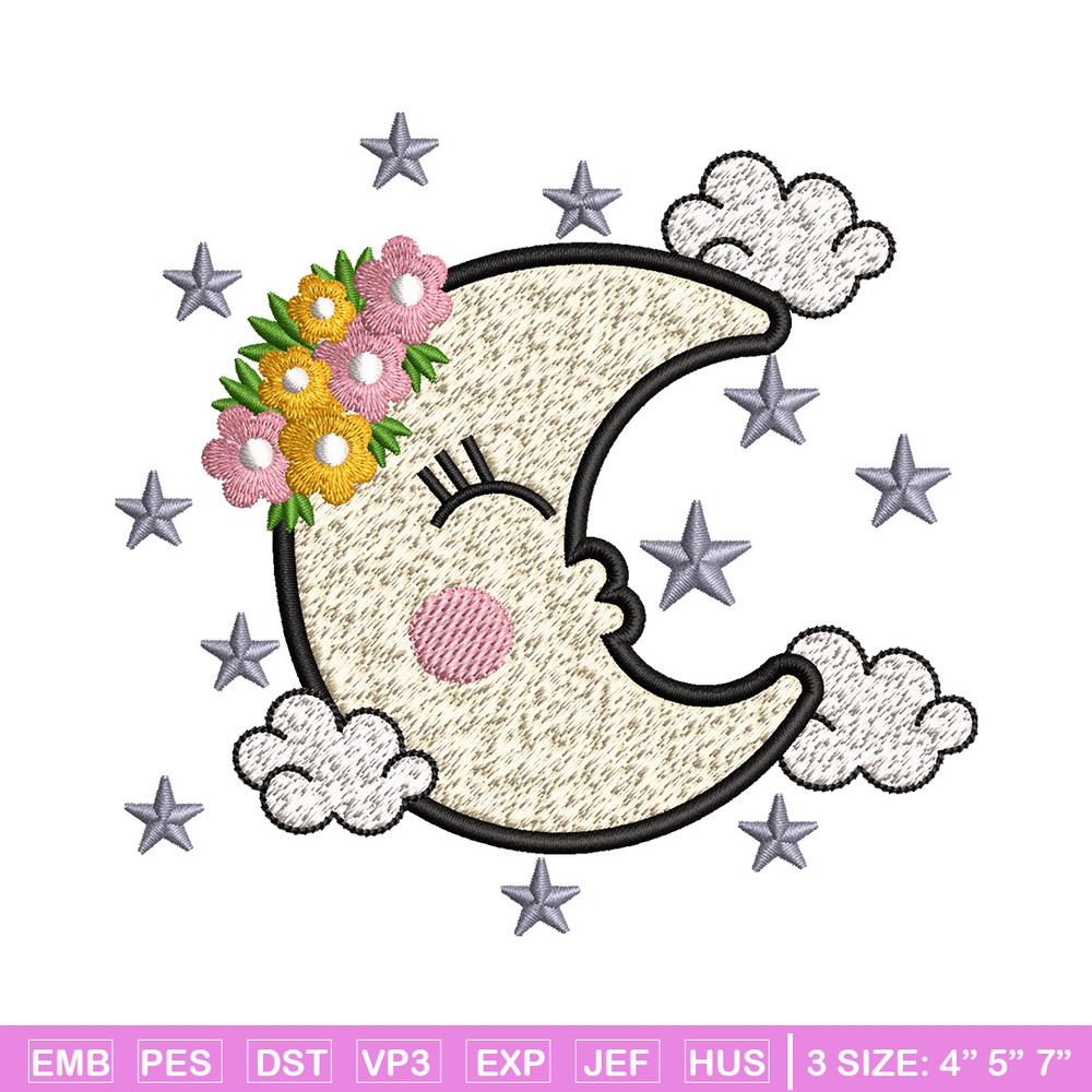 Moon cute embroidery design, Moon embroidery, Embroidery file, Embroidery shirt, Emb design, Digital download.jpg