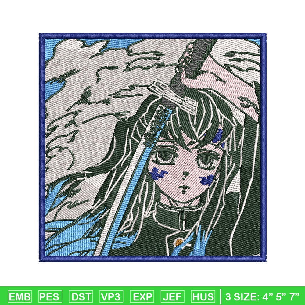 Muichiro embroidery design, Muichiro embroidery, Embroidery shirt, Embroidery file, Anime design, Digital download.jpg