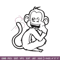 Monkey black white embroidery design, Monkey embroidery, Embroidery file, Embroidery shirt, Emb design, Digital download.jpg
