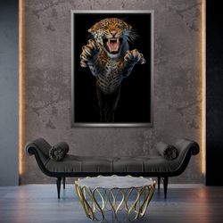 cheetah wall art, animal framed canvas, tiger wall art, wild cat canvas, wild cheetah artwork, hunter canvas, cheetah bl