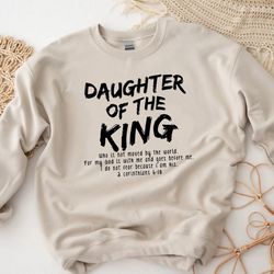 daughter of the king sweatshirt, aesthetic christian tshirt, women's religious tee, bible verse sweater, trendy inspirat