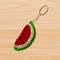 a crochet watermelon keychain pattern