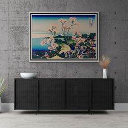 Landscape Wall Art, Katsushika Hokusai Canvas, Mountain Canvas, Flowers Wall Art, Sea Artwork, Hokusai Wall Art, White F