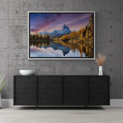 Nature Scene Wall Art, Nature Landscape Framed Canvas, Lake View Canvas, Mountain Wall Art, Sky Canvas, Mountain View, S