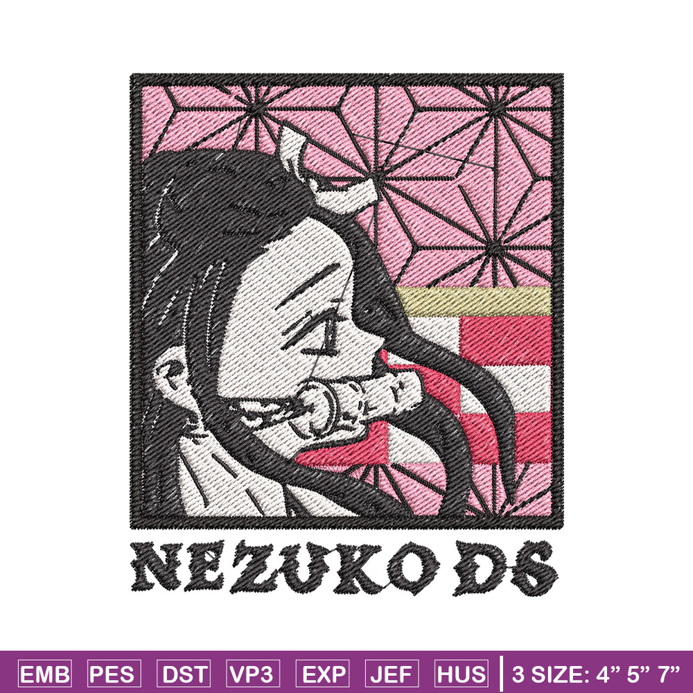 Nezuko ds embroidery design, Nezuko embroidery, Embroidery shirt, Embroidery file, Anime design, Digital download.jpg