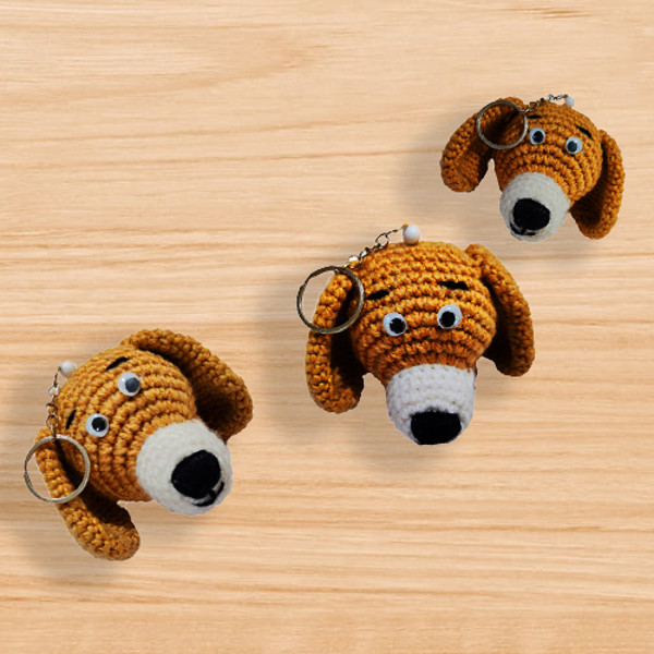 Amigurumi dog keychain pattern, crochet dog pattern, animal