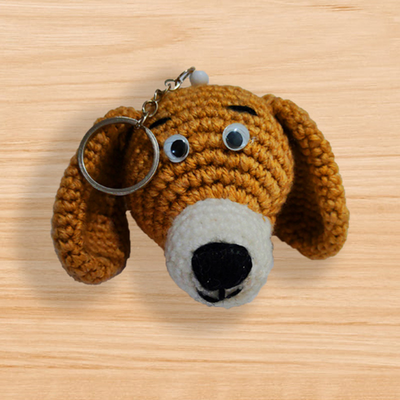 a crochet dog keychain pattern