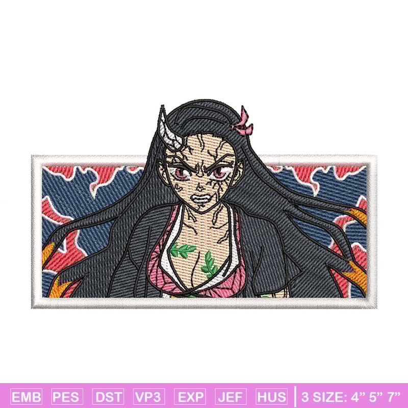 Nezuko demon box embroidery design, Neuzko embroidery, Anime design, Embroidery shirt, Embroidery file, Digital download.jpg
