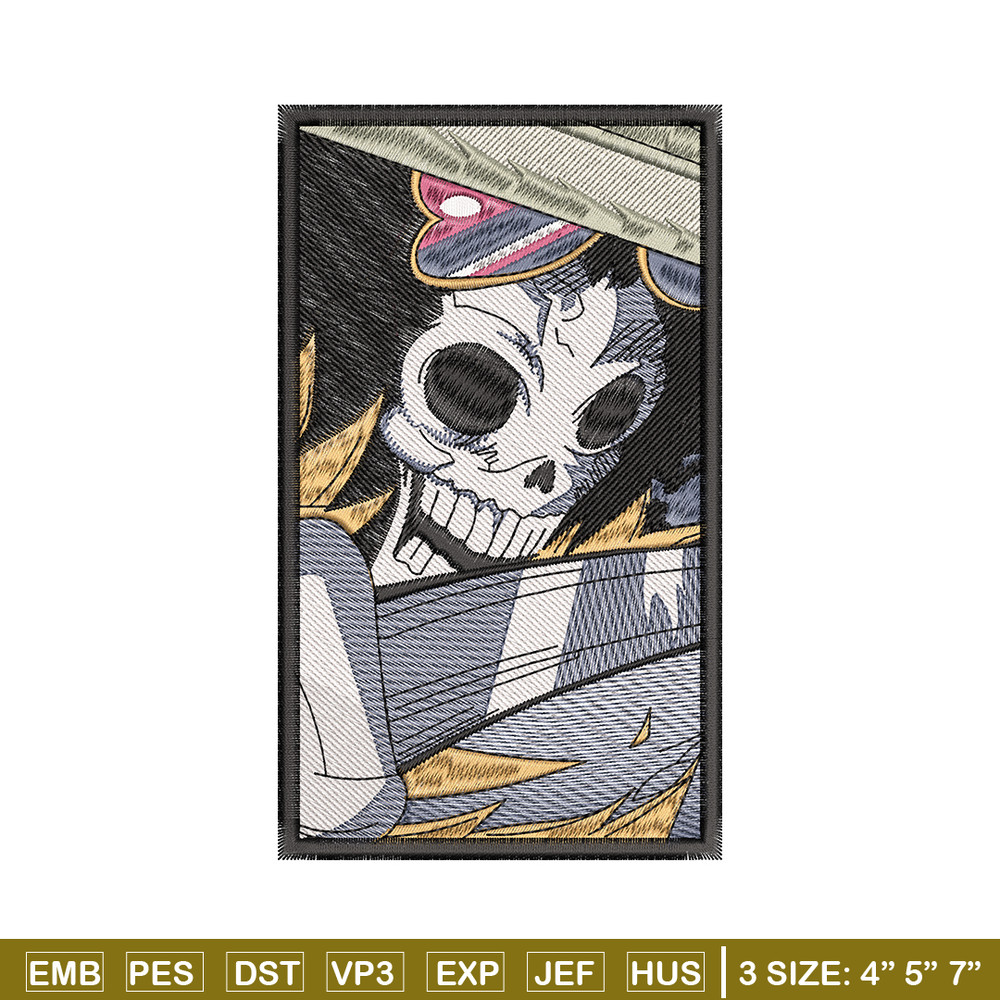 Brook poster breathing embroidery design, One Piece embroidery, logo shirt, anime design, anime shirt, Digital download.jpg