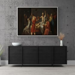 the death of socrates 1787 wall art, jacques louis david framed canvas, classic wall art, home & office decoration, silv