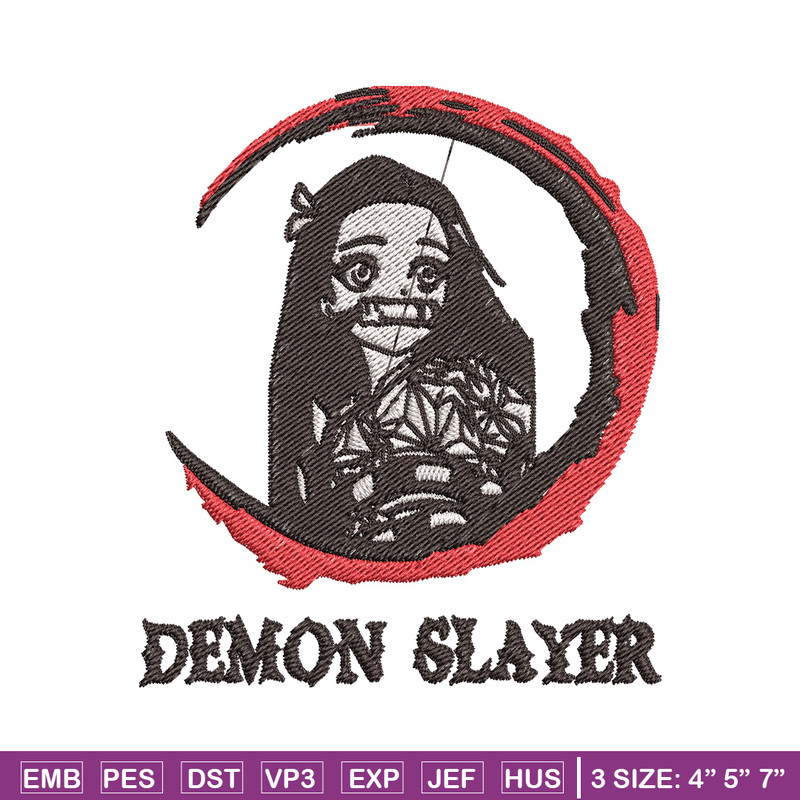 Nezuko moon embroidery design, Nezuko embroidery, Embroidery shirt, Embroidery file, Anime design, Digital download.jpg