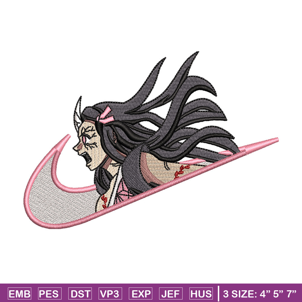 Nezuko nike embroidery design, Demon slayer embroidery, Nike design, Embroidery shirt, Embroidery file, Digital download.jpg