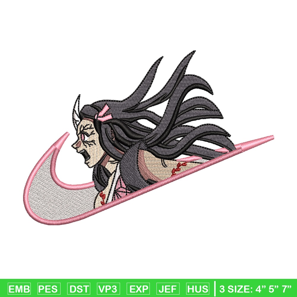 Nezuko nike embroidery design, Demon slayer embroidery, Nike design, Embroidery shirt, Embroidery file, Digital download.jpg