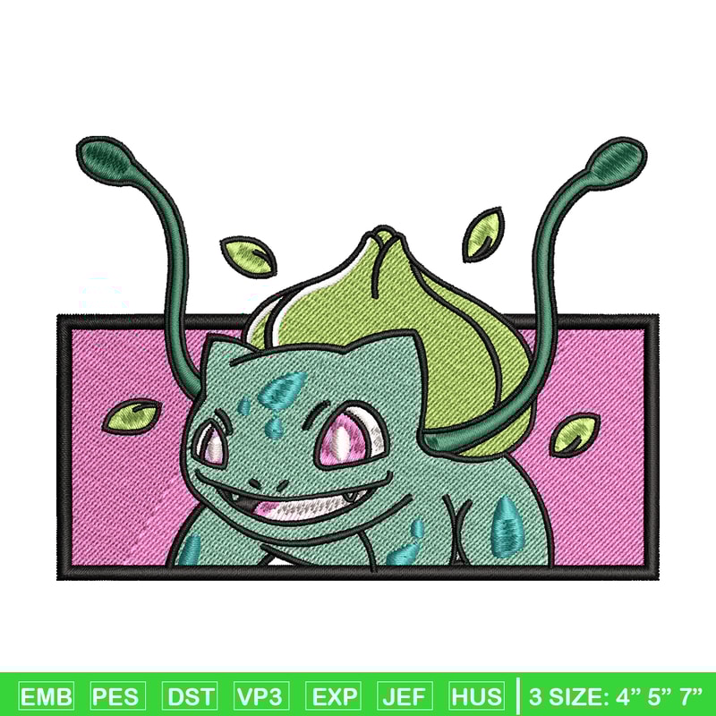 Bubasaur embroidery design, Pokemon embroidery, embroidery file, anime design, anime shirt, Digital download.jpg