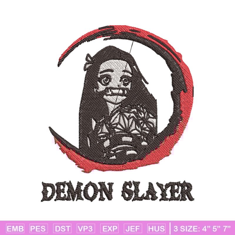 Nezuko moon embroidery design, Nezuko embroidery, Embroidery shirt, Embroidery file, Anime design, Digital download.jpg