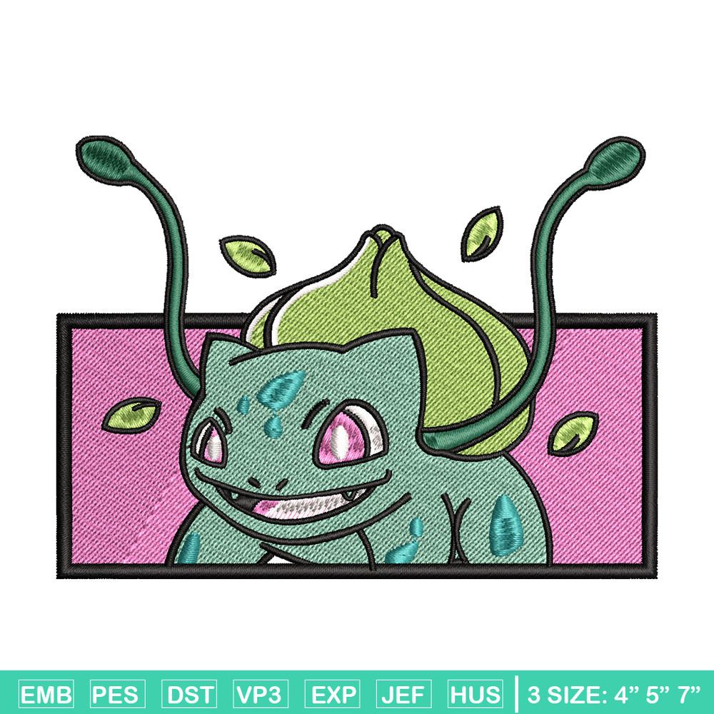 Bubasaur embroidery design, Pokemon embroidery, embroidery file, anime design, anime shirt, Digital download.jpg