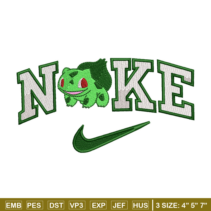 Bubasaur Nike Logo embroidery design, Pokemon embroidery, Nike design, logo shirt, Embroidery shirt, Digital download..jpg