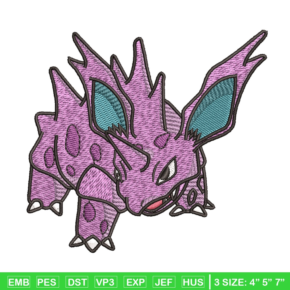 Nidorino embroidery design, Pokemon embroidery, Anime design, Embroidery shirt, Embroidery file, Digital download.jpg