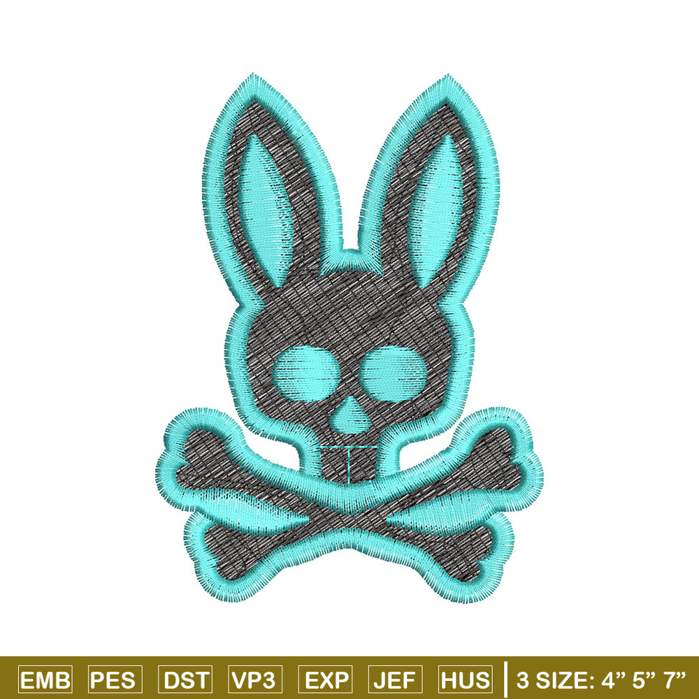 Bunny Skull Logo embroidery design, Bunny Skull embroidery, logo design, logo shirt, Embroidery shirt, Instant download.jpg