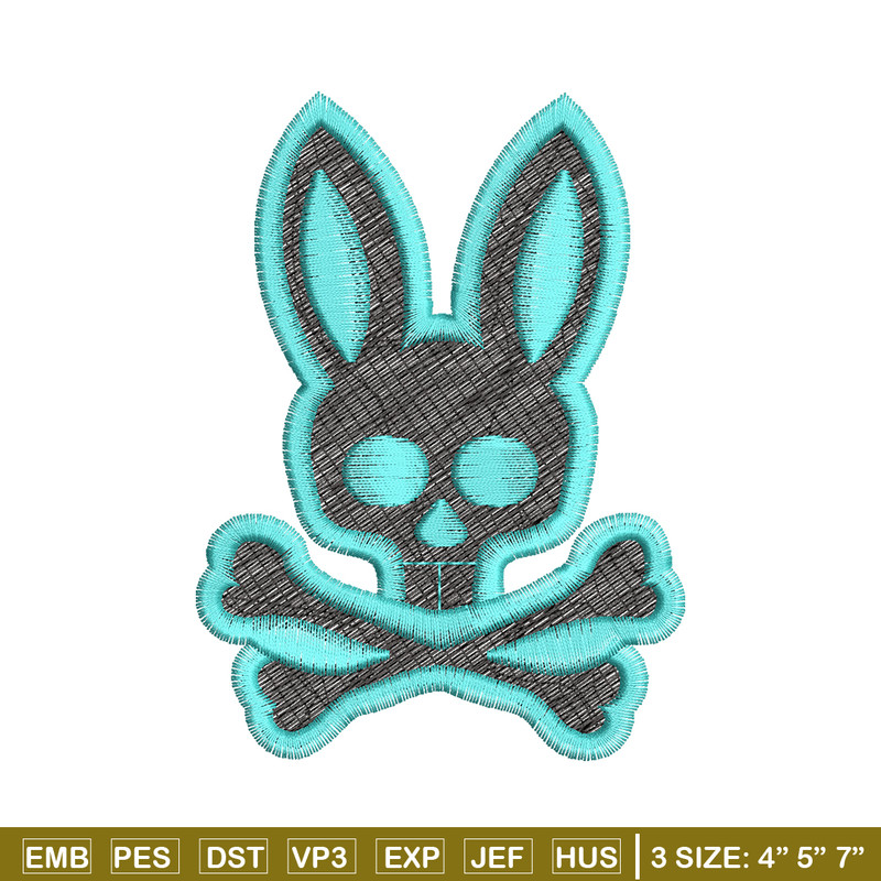 Bunny Skull Logo embroidery design, Bunny Skull embroidery, logo design, logo shirt, Embroidery shirt, Instant download.jpg