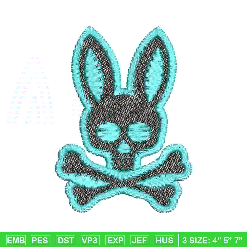 Bunny Skull Logo embroidery design, Bunny Skull embroidery, logo design, logo shirt, Embroidery shirt, Instant download.jpg