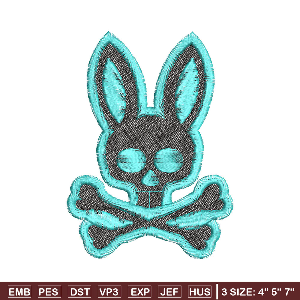 Bunny Skull Logo embroidery design, Bunny Skull embroidery, logo design, logo shirt, Embroidery shirt, Instant download.jpg
