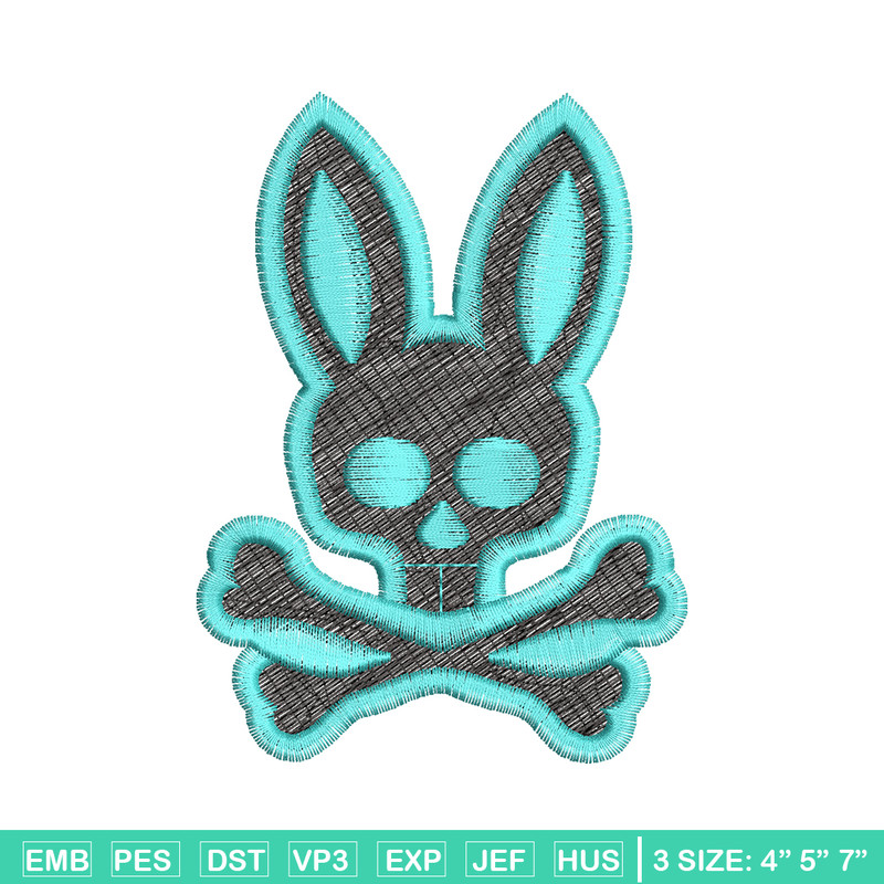 Bunny Skull Logo embroidery design, Bunny Skull embroidery, logo design, logo shirt, Embroidery shirt, Instant download.jpg