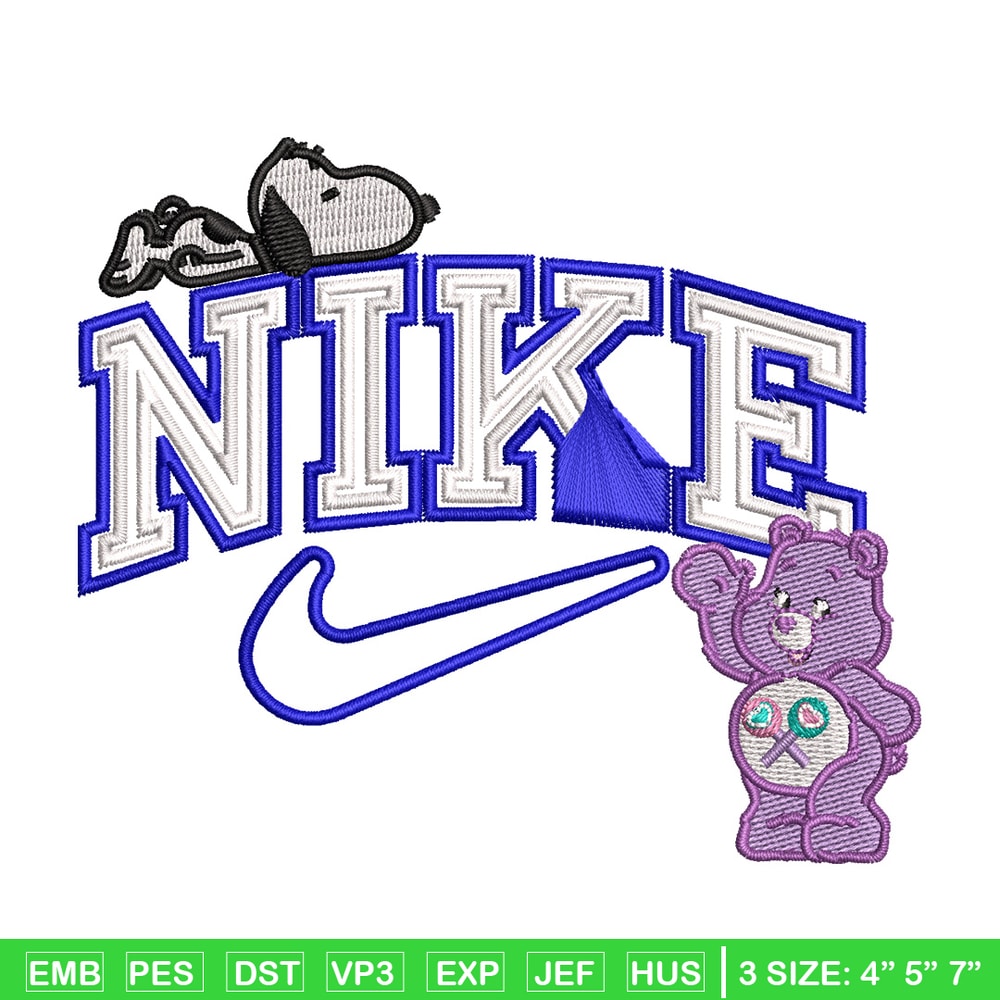 Nike bear dog embroidery design, Cartoon embroidery, Nike design, Embroidery shirt, Embroidery file,Digital download.jpg