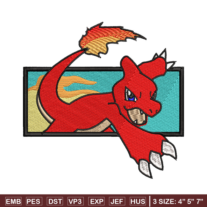Charmeleon embroidery design, Pokemon embroidery, embroidery file, anime design, anime shirt, Digital download.jpg