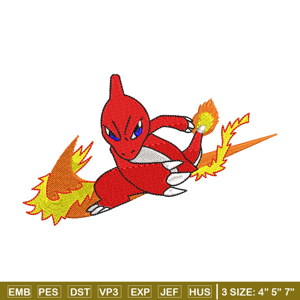 Charmeleon Nike embroidery design, Pokemon embroidery, embroidery file, anime design, anime shirt, Digital download.jpg