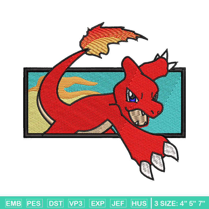 Charmeleon embroidery design, Pokemon embroidery, embroidery file, anime design, anime shirt, Digital download.jpg