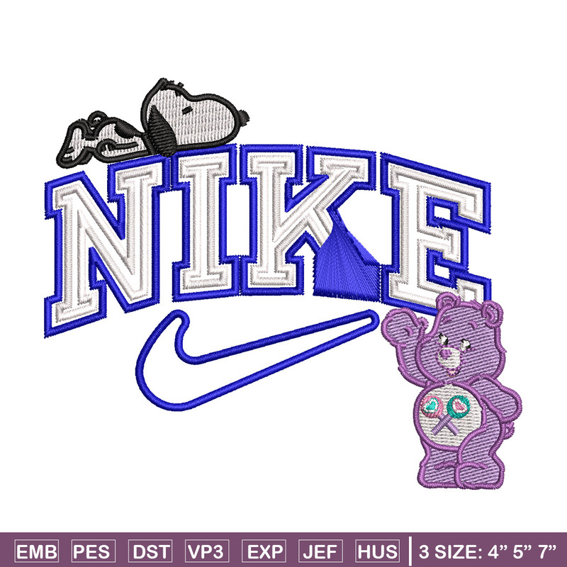 Nike bear dog embroidery design, Cartoon embroidery, Nike design, Embroidery shirt, Embroidery file,Digital download.jpg