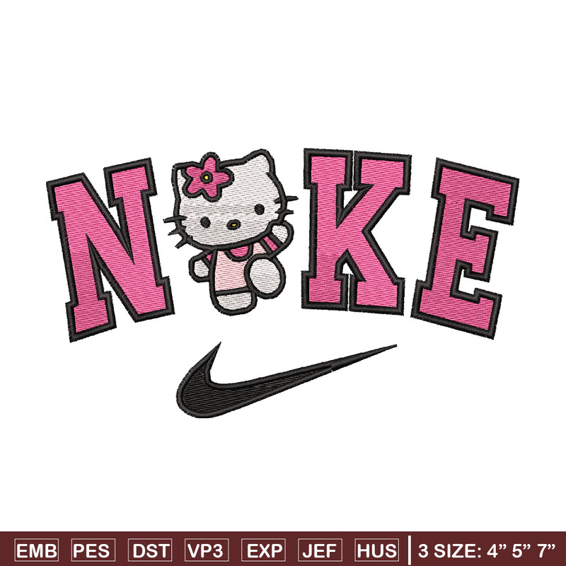 Cute Kawaii Hello Kitty Nike embroidery design, logo embroidery, nike design, logo design, logo shirt, Digital download.jpg