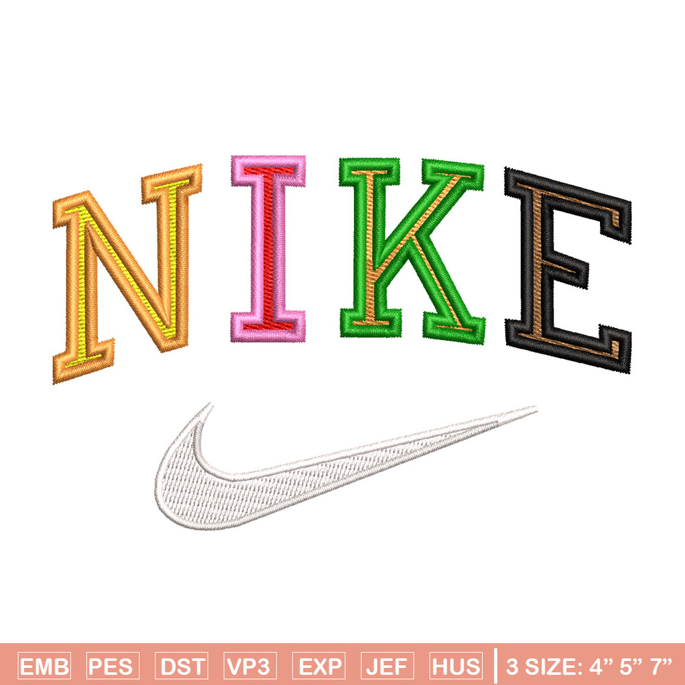 Nike color embroidery design, Nike embroidery, Nike design, Embroidery shirt, Embroidery file, Digital download.jpg