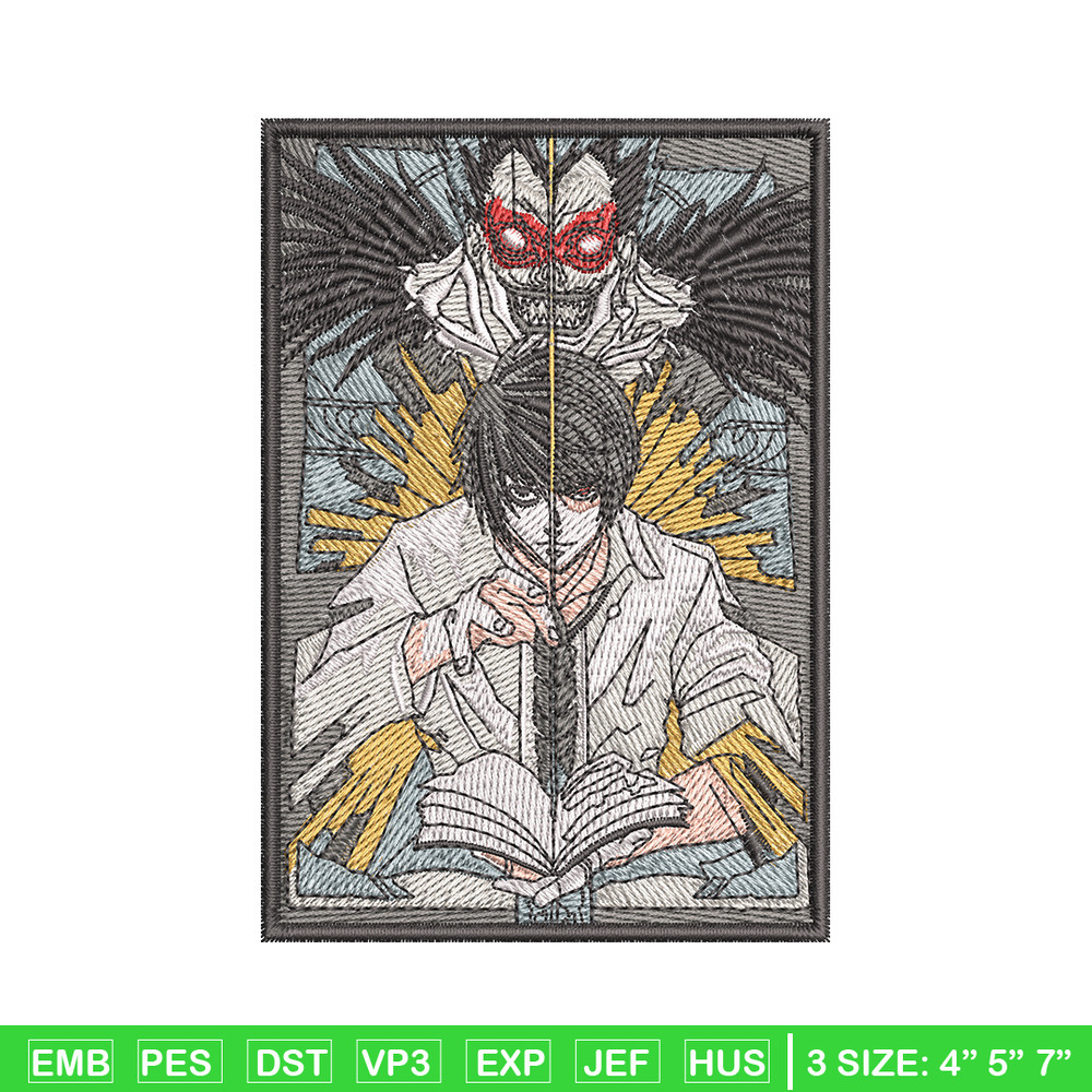Death Note embroidery design, Death Note embroidery, embroidery file, anime design, anime shirt, Digital download.jpg
