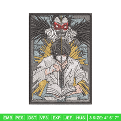 death note embroidery design, death note embroidery, embroidery file, anime design, anime shirt, digital download