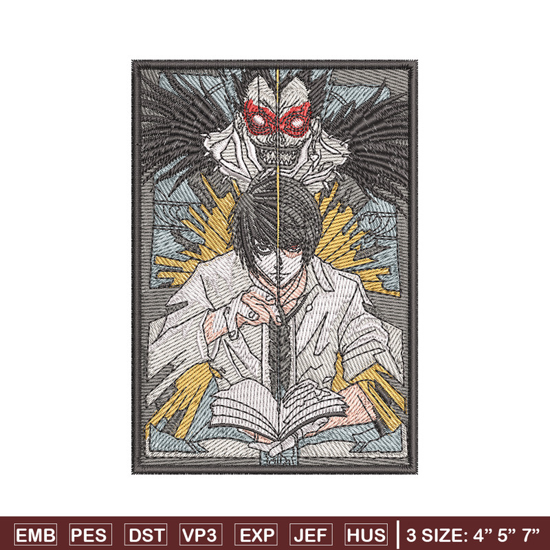 Death Note embroidery design, Death Note embroidery, embroidery file, anime design, anime shirt, Digital download.jpg