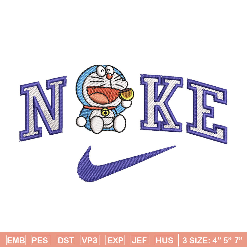 Nike doraemon embroidery design, Doraemon embroidery, Emb design, Embroidery shirt, Embroidery file, Digital download.jpg