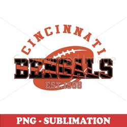 Cincinnati Bengals Football - High-Quality Sublimation PNG Digital Download File